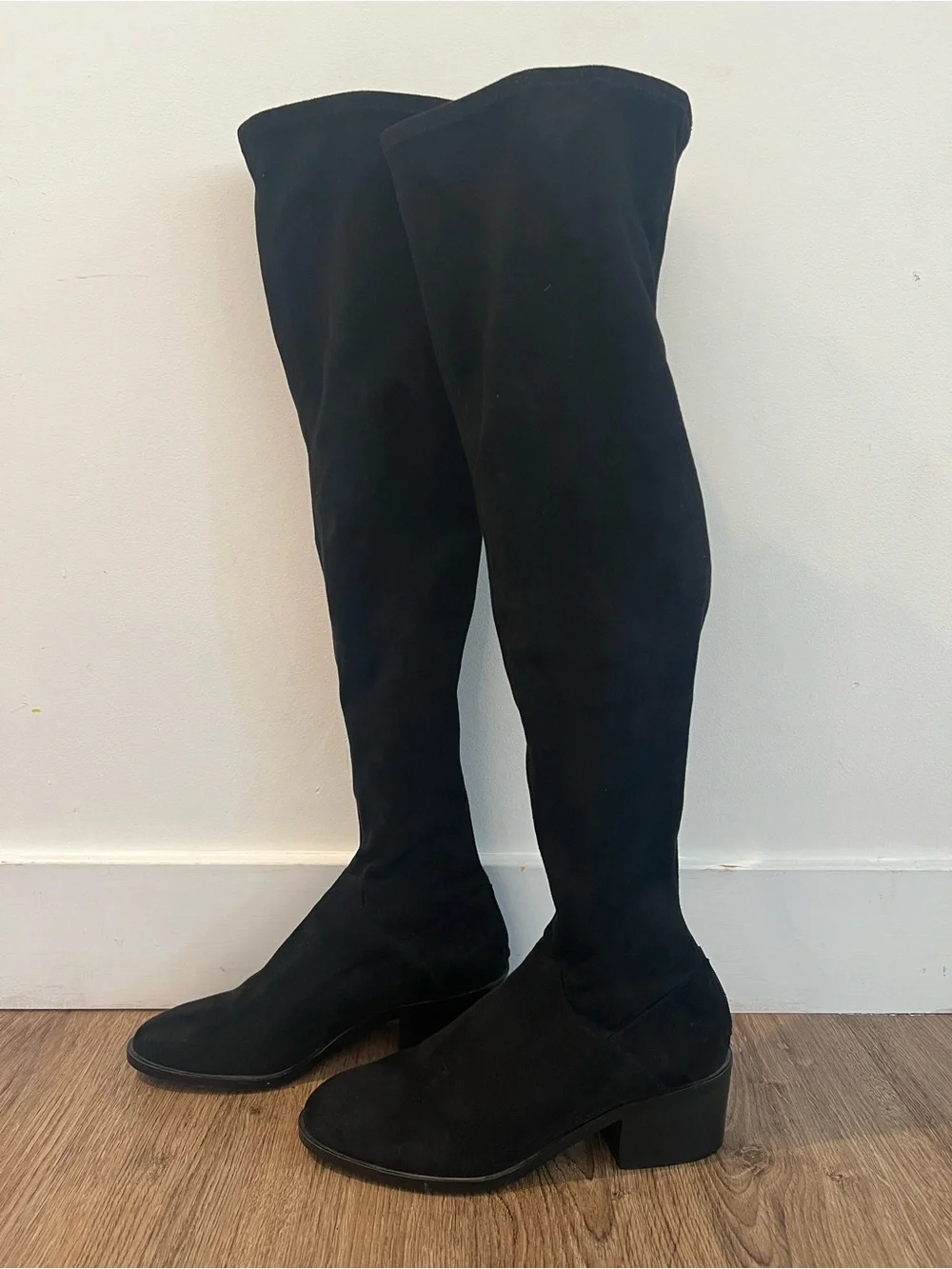Steve Madden Gabbie Black Over-The-Knee Suede Boots